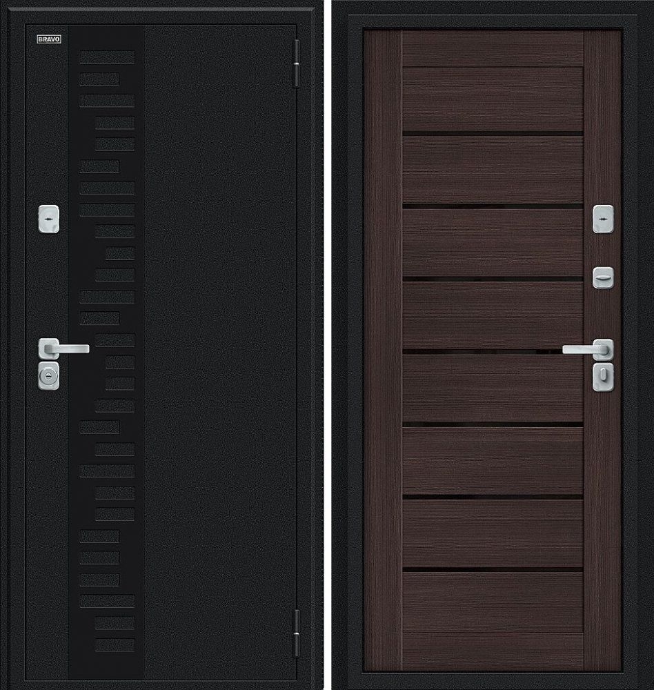 Дверь Браво Thermo Техно Декор-2 Букле черное/Wenge Veralinga DIS006772