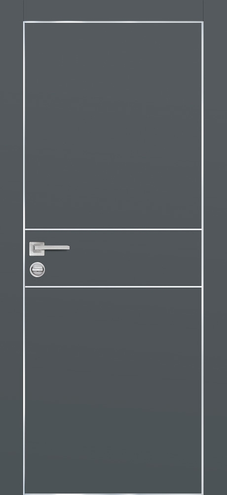 Межкомнатная дверь PX-15  AL кромка с 4-х ст. Графит матовый