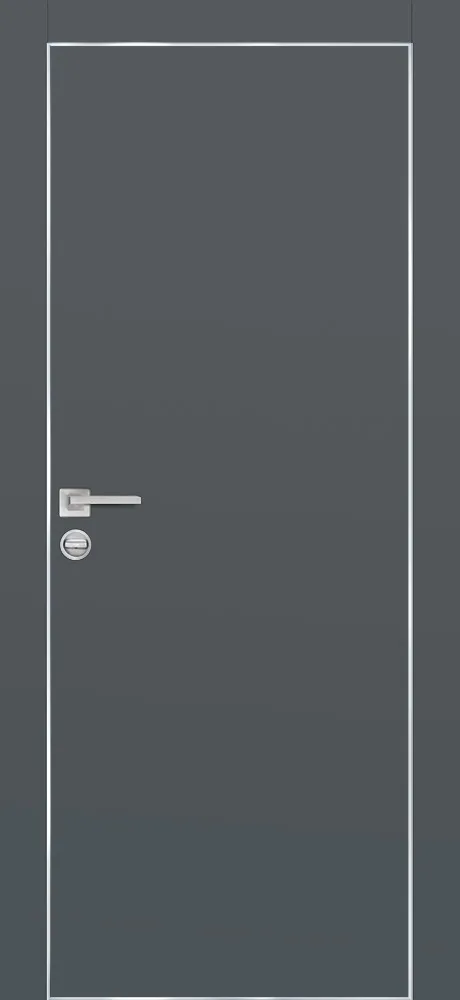 Межкомнатная дверь PX-1 AL кромка с 4-х ст. Графит матовый